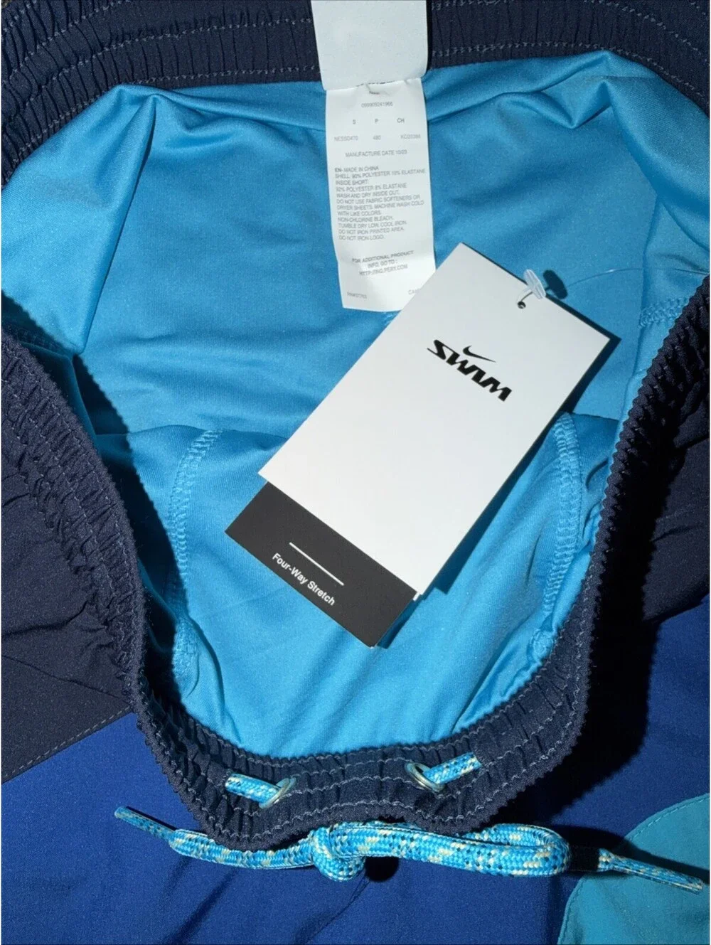 Nike Men’s Small Color Surge Volley Swim Shorts Blue Lightning NESSD470-480 NWT